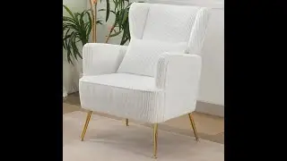 WUTUTUEE White Corduroy Accent Chair With Golden Legs Review - Pros & Cons - corduroy accent chair