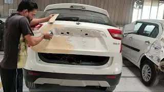 BREZZA DENTING ADN PAINTNG PROCESS #AUTOMOBILESERVICE