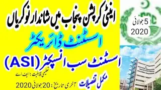 PPSC Anti Corruption ASI Jobs July 2020|ASI Jobs|AD Jobs|Anti Corruption Jobs 2020|PPSC jobs 2020|