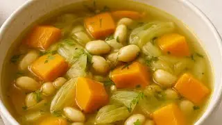 Fennel, White Bean & Sweet Potato Soup | Cozy, Light & Nourishing! #FennelBeanSoup #easyreceipe#soup