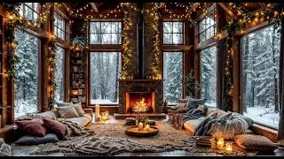 Snowy Forest Cozy Reading Nook ❄🔥 Fireplace Ambience for Calm, Focus & Sleep