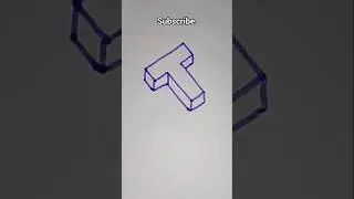 How to draw a 3D T #art #drawing #shorts #vairal #trending #shortsfeed #diy #3d #t #easy #3dart