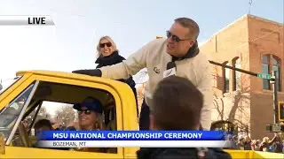 Montana State Bobcats Coach Brent Vigen at the FCS Championship Parade