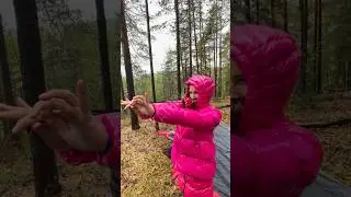 Rain stuck beautiful lady in shiny nylon and rainboots wellies wetlook wetfun