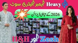 H&H and Zesh Full Heavy Embroidery Suite // SK Cloth Center Alkaram Gali 