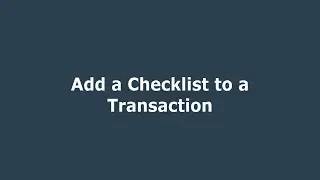 Getting Started - the Basics: Manage Checklists