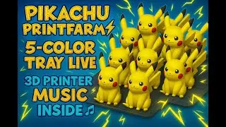 3D Printing Pikachu Army LIVE! 10 Figures, 5 Colors ⚡ Don&rsquo;t Miss the Print Farm Action! #Pokemon