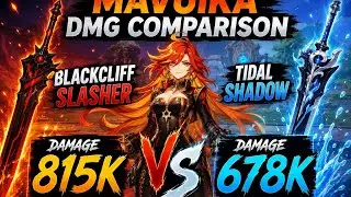 Mavuika weapon comparison between Blackcliff Slasher vs Tidal Shadow #genshinimpact 