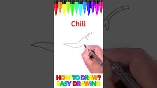 How to Draw Red Chili | Easy Drawing for Kids and Toddlers  #easydrawing #kidsart #art  #howtodraw