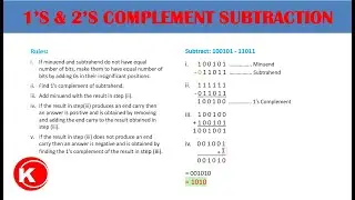 1&rsquo;s  & 2&rsquo;s  Complement Subtraction