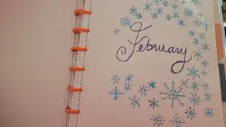 February Bullet Journal set up/ snowflakes/ for beginners/ easy