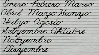 Months Of The Year | Tagalog Version | Filipino Translation | Cursive Writing | Kabit-kabit
