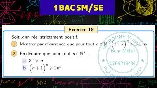 Raisonnement par récurrence — Exercice  — Logique mathématiques — 1 BAC SM/SE