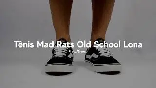 T&ecirc;nis Mad Rats Old School - Lona Preto/Branco