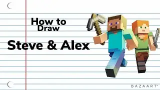 How to draw Epic Alex and Steve fan art