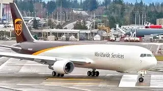 UPS 767 RTO Takeoff & Landing in Paine Field