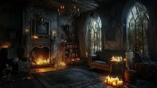 Haunted Night Ambience 👻 | Candlelight, Wind & Creaking Floor ASMR 