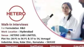 Hetero R&D jobs |Formulation R&D #pharmajobs