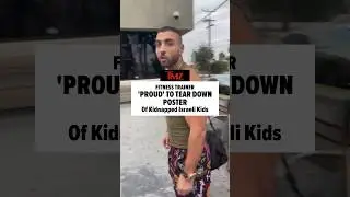 Fitness instructor is accused of tearing down a poster of kidnapped Israeli kids outside Gold's Gym.