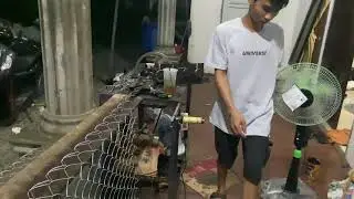 This is the process of making galvanised harmonica wire fence..!!