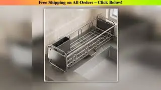 Stainless Steel Dish Rack Organizer Narrow Utensil Drainer Multifunctional Kitchen Sink Countertop