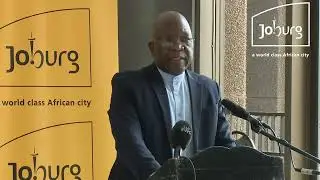 MMC of Public Safety Cllr David Tembe presents his statement at the Buya Mthetho media briefing.