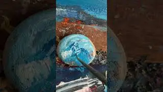 Beautiful mini painting on stone - mountain 🎨 👍 #shorts