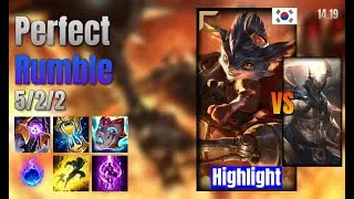 Perfect Top Rumble vs Pantheon lol KR solo rank Highlight 14.19