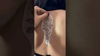 Fine Line Spine Tattoo with Rose and Snake #tattoo #matbon #tattooartist #tattooideas #tattooparlor