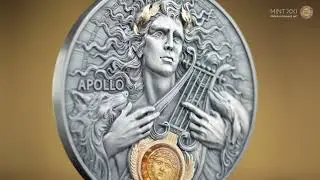 APOLLO - Divine Faces of the Sun 3 oz Antique finish Silver Coin 5$ Niue 2025