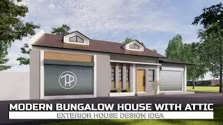 This MODERN BUNGALOW HOUSE DESIGN WITH ATTIC is sure to get your attention!