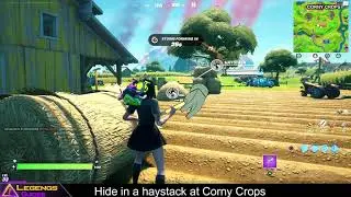 Hide in a haystack at Corny Crops | GRIM FABLE Stage 1 - Fortnite