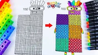 How To Draw Numberblocks 700🌈Learn How To Draw Numberblocks Coloring Pages