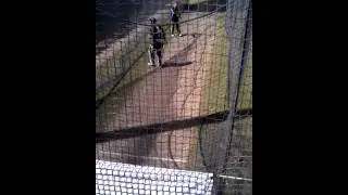 David Warner & Ryan Harris bowl at M. Hussey