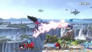 🍎Lag Zero Suit Samus holding Smash Coins and Bills fighting on Venom Super Smash Brothers Ultimate