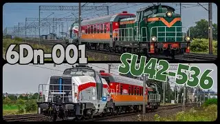 SU42-536 z podsyłem wodorowej lokomotywy SM42 6Dn-001 po Trako | R&oacute;żyny