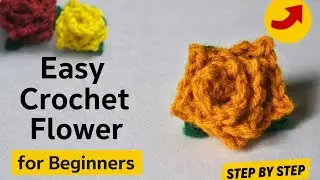  How to make flower with woolen thread ||Crochet small flower tutorial ||Beginners crochet flower 🌼