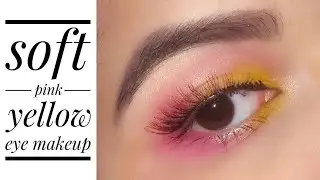 PINK YELLOW EYE-MAKEUP 💛💗 | EASY EYE-MAKEUP TUTORIAL