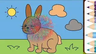 Rabbite drawing easy colours | enjoying rabbit drawing color |#kidsvideo #drawing
