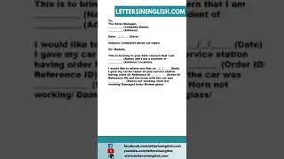 Car Repair Complaint Letter