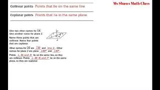 Coplanar, Colinear, Not Coplanar, Examples and Definitions
