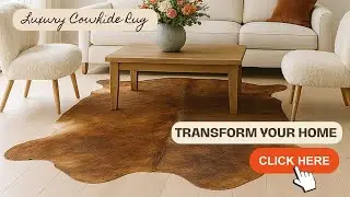 Luxury Real Cowhide Rug Styling | Brown Western Rug for Rustic & Farmhouse Design