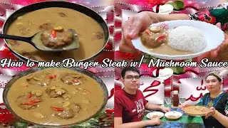 Homemade Burger Steak with Mushrooms and Gravy Sauce
