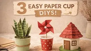 3 easy crafts from Paper Cup ✨🦋#diy #easytomake #craft 