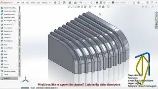 Linear pattern along a curved surface | Лінійний візерунок уздовж криволінійної поверхні