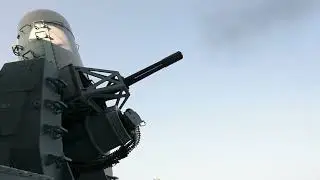 United States Ship USS Boxer Live Fire Test of the CIWS/Phalanx Rotary Cannon!