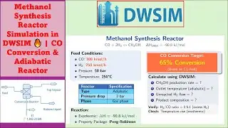 Methanol Synthesis Reactor Simulation in DWSIM 🔥 | CO Conversion & Adiabatic Reactor