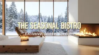 Luxury Winter Jazz Ambience ❄️ Cozy Chalet Fireplace & Snowy View