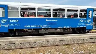 Exteri&eacute;r př&iacute;pojn&eacute;ho vozu AŽD btax (Kopidlnka)
