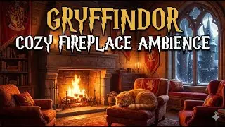 Gryffindor Common Room Ambience | Harry Potter Music & Fireplace Sounds (ASMR)